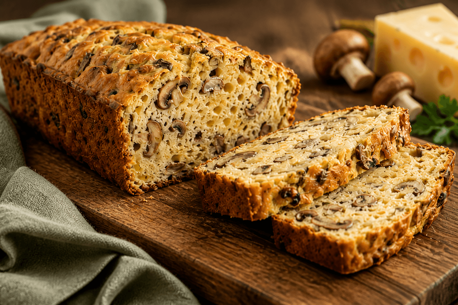 Cake champignons & emmental